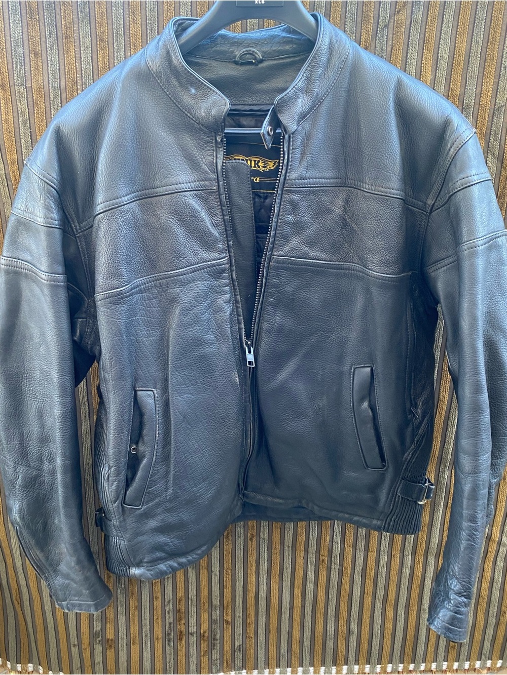 Y2K Unik Black Leather biker Jacket